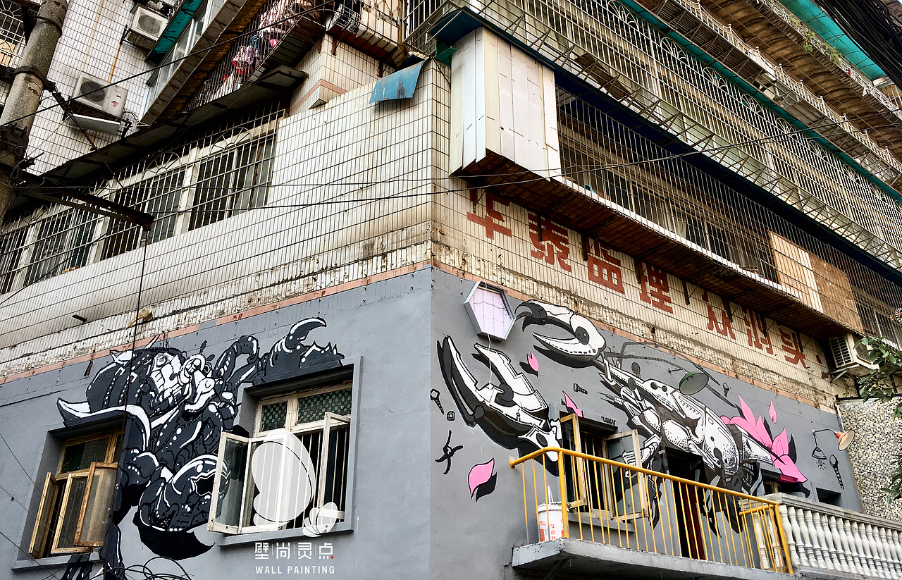 贵阳小龙虾墙绘壁画作品