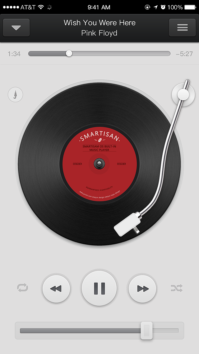 临摹锤子系统音乐播放器界面（图ZMzk1MzUxMTY=） - APP界面 - 站酷设计师小俊设计原创素材 - 站酷ZCOOL