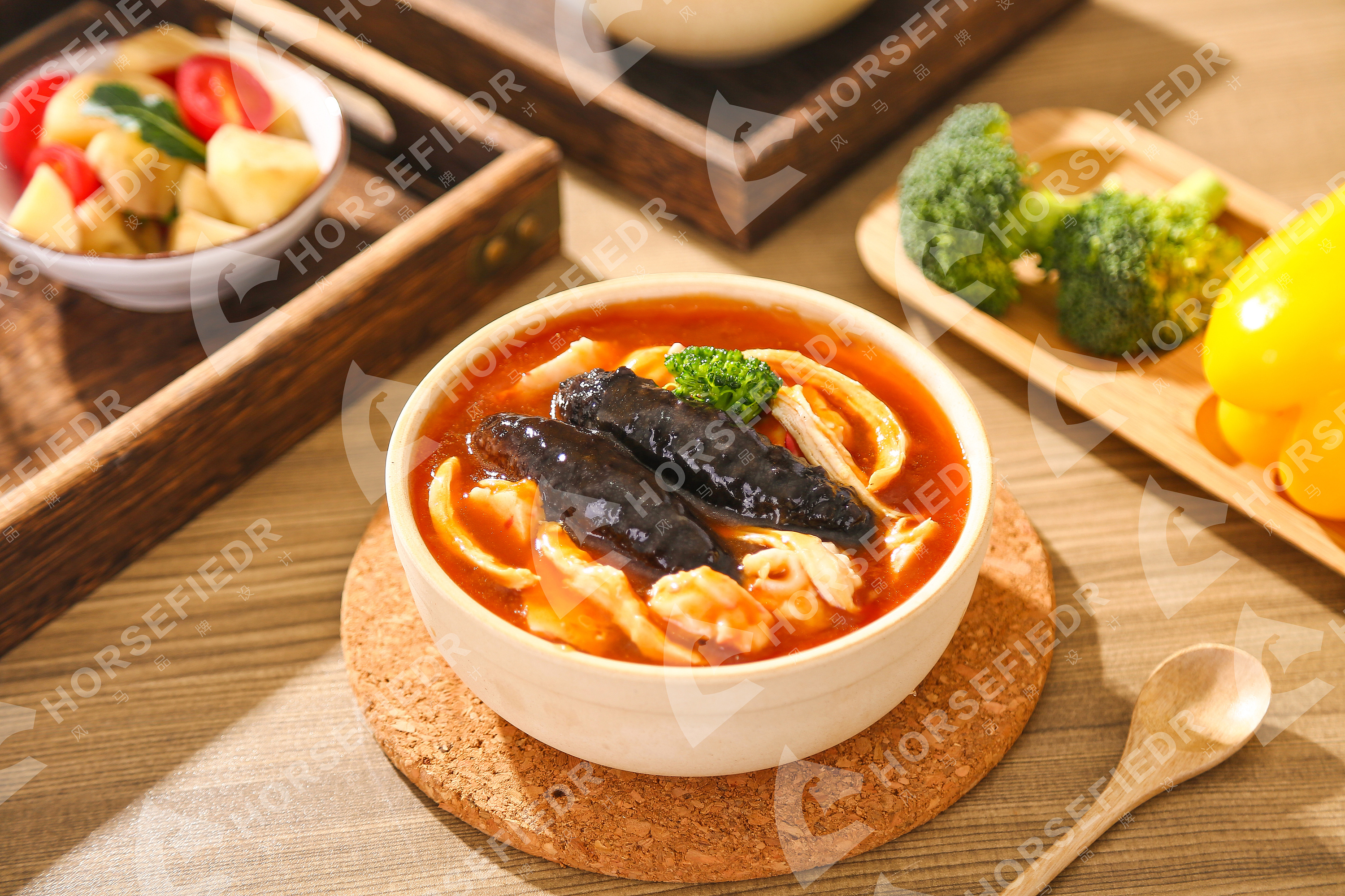 美食拍摄鲍鱼捞饭