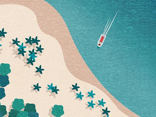 平面插画风景联系画作