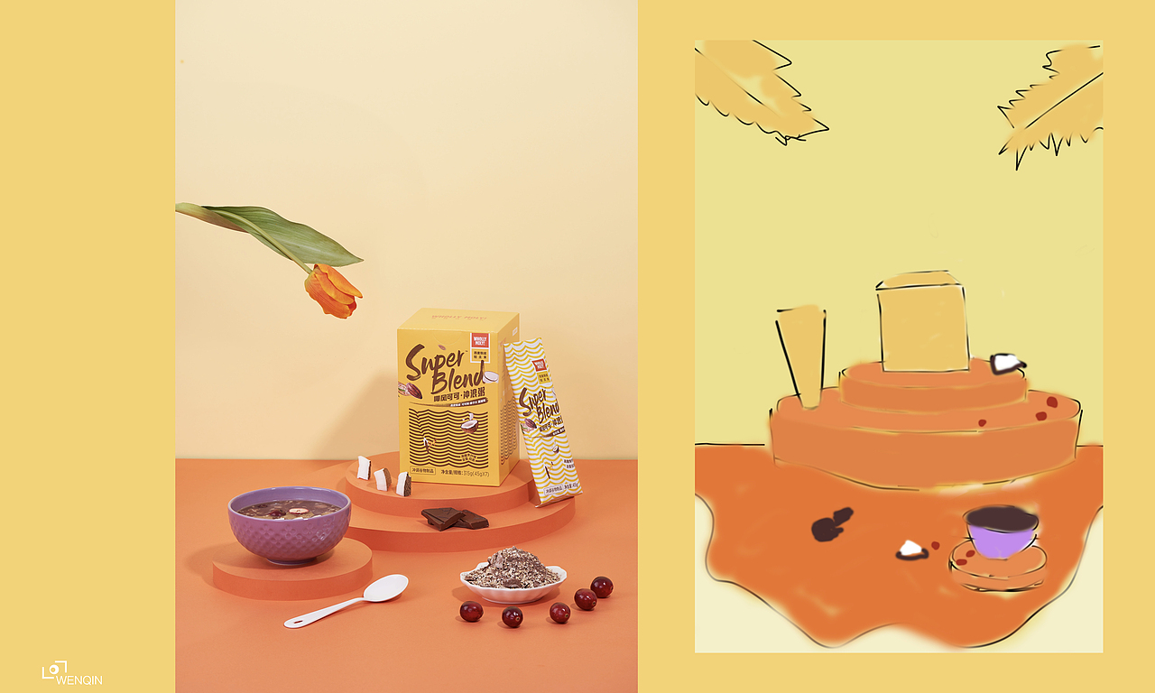 好哩/美食白日梦/代餐系列冲浪粥产品创意摄影