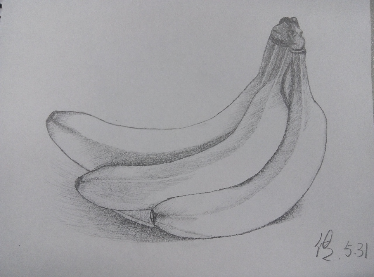 香蕉素描|纯艺术|绘画|潘姐 - 原创作品 - 站酷 (ZCOOL)