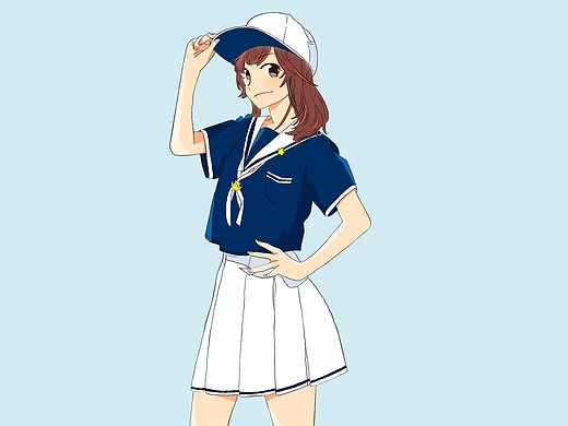 动漫女生手绘