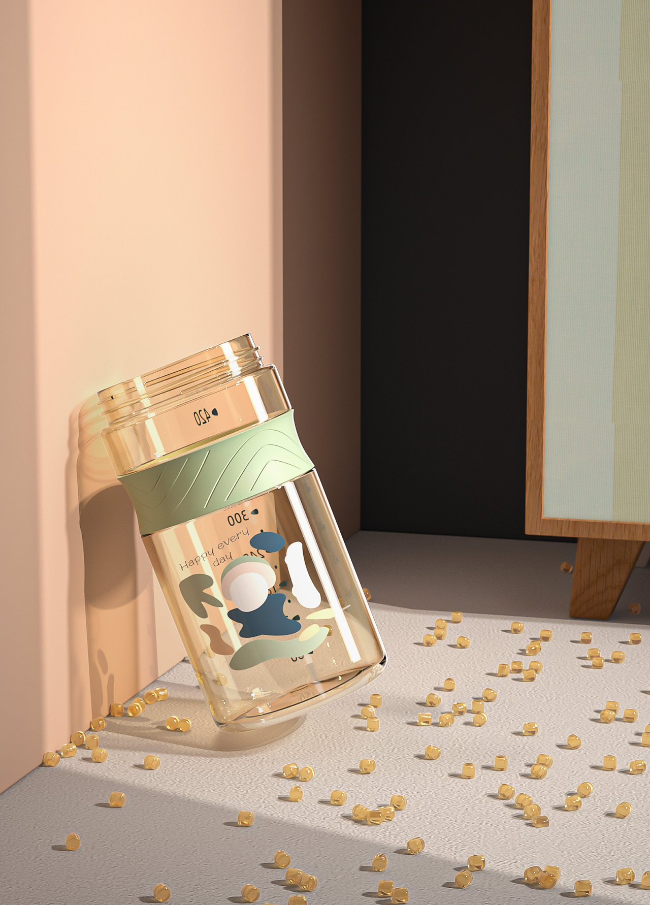 大童夏日水杯主图渲染设计