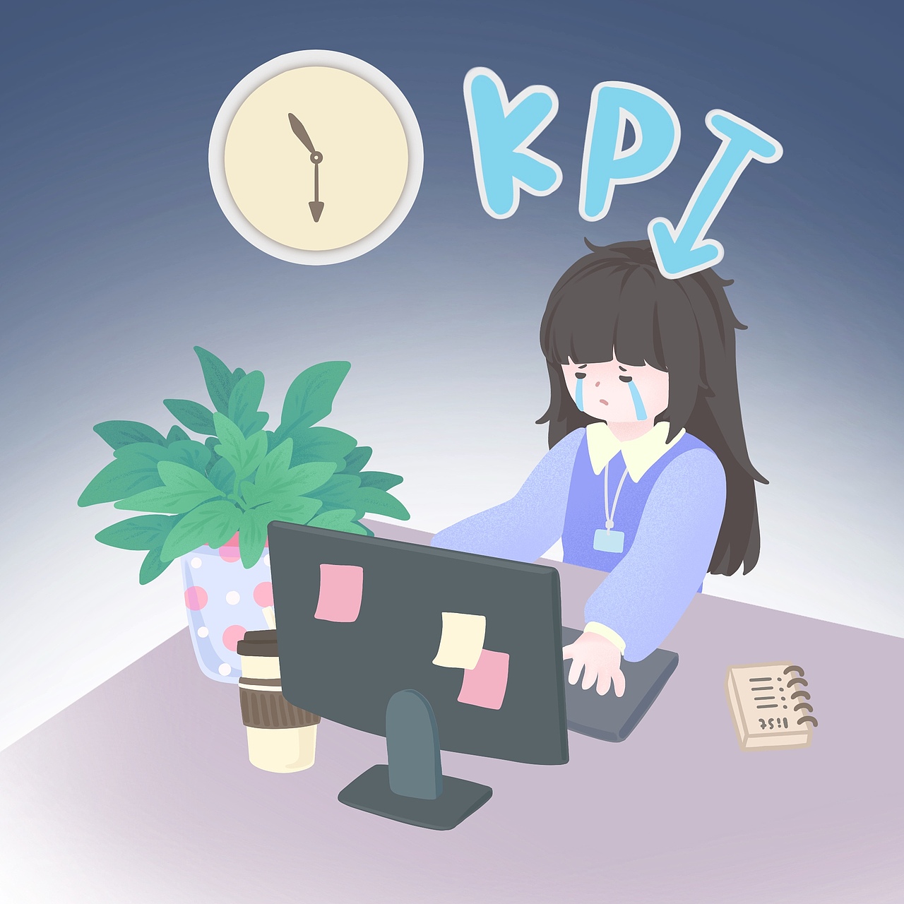熬夜加班的打工人（图ZMzc5ODIxMjc2） - 商业插画 - 站酷设计师千瞳鹤原创素材 - 站酷ZCOOL