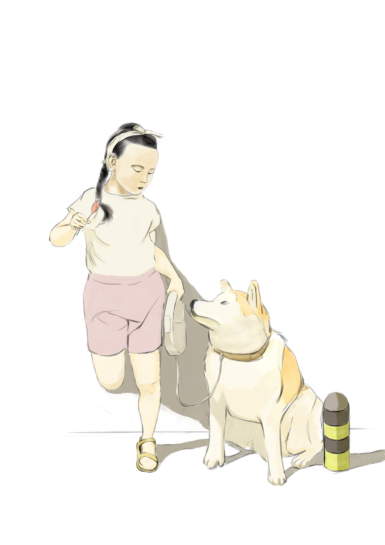 柴犬与小女孩