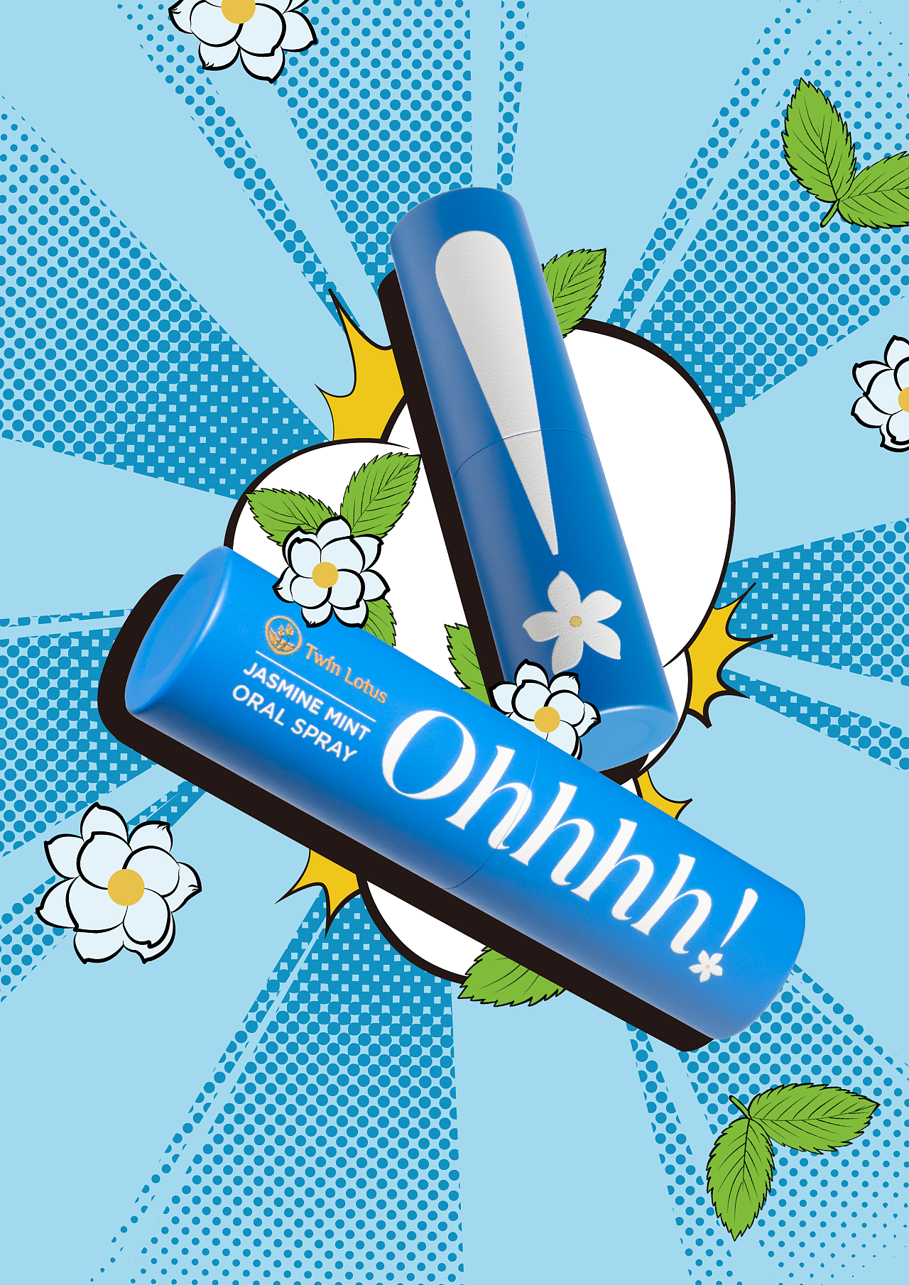 口腔喷雾-波普风-插画作品|插画|商业插画|wavecreative波舞 - 原创