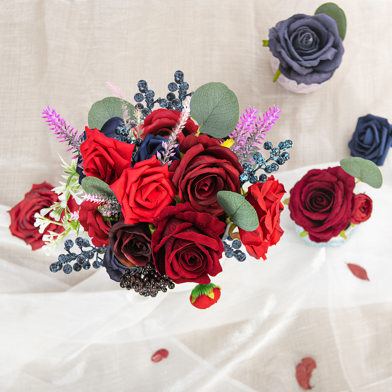 一组花场景摆拍