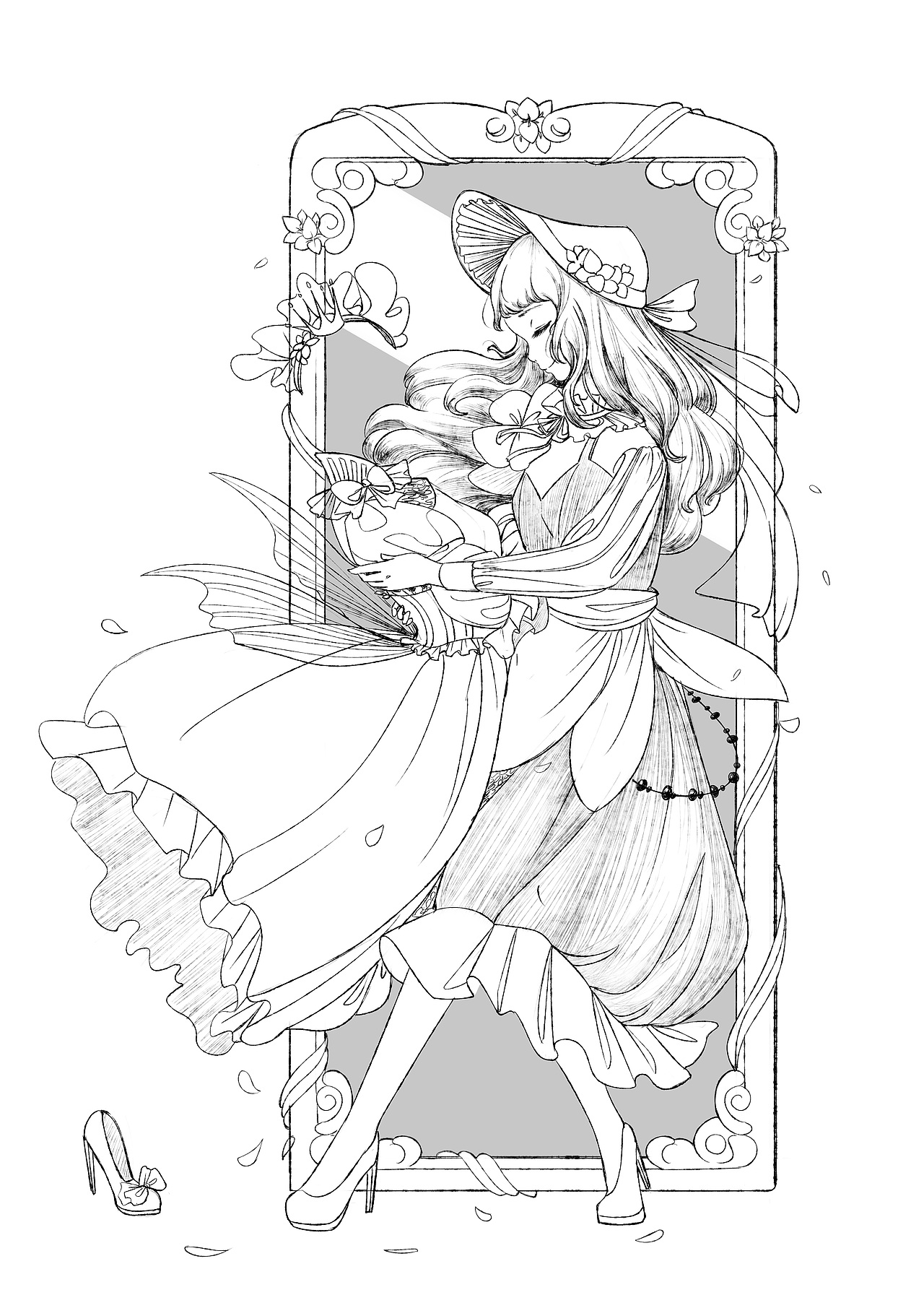 BJD+插画【花花姑娘·倒影】紫罗兰姑娘,优雅温柔