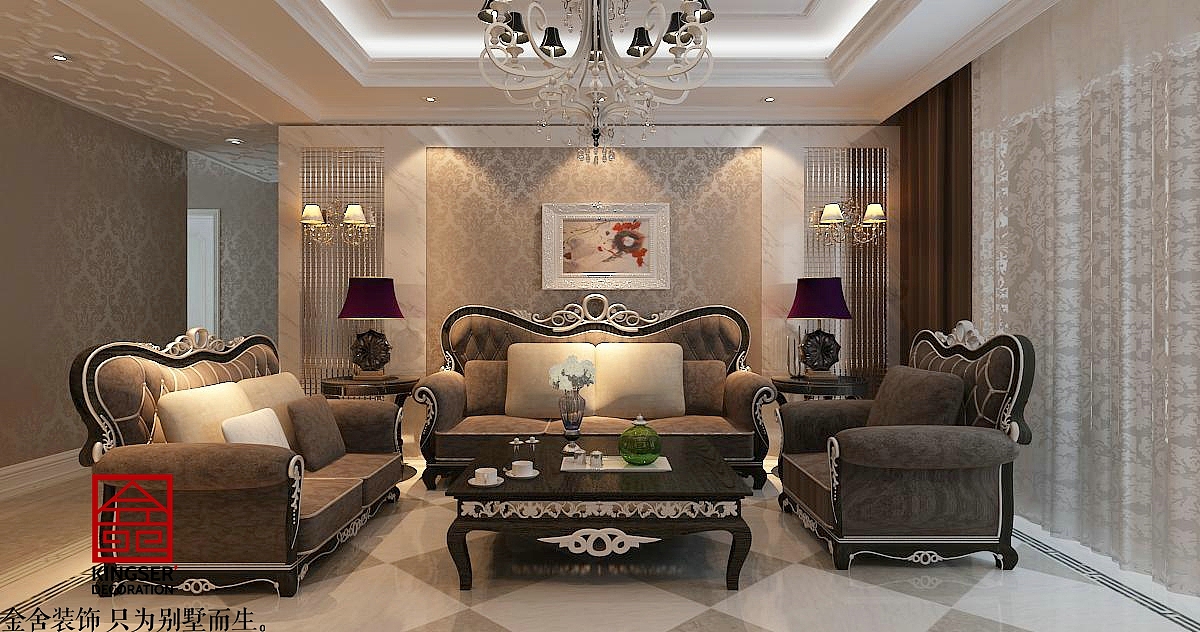 【国仕山】-188㎡四室两厅-港式-金舍装饰（图ZNjYyNzA2NTI=） - 家装设计 - 站酷设计师金舍壹壹原创素材 - 站酷ZCOOL