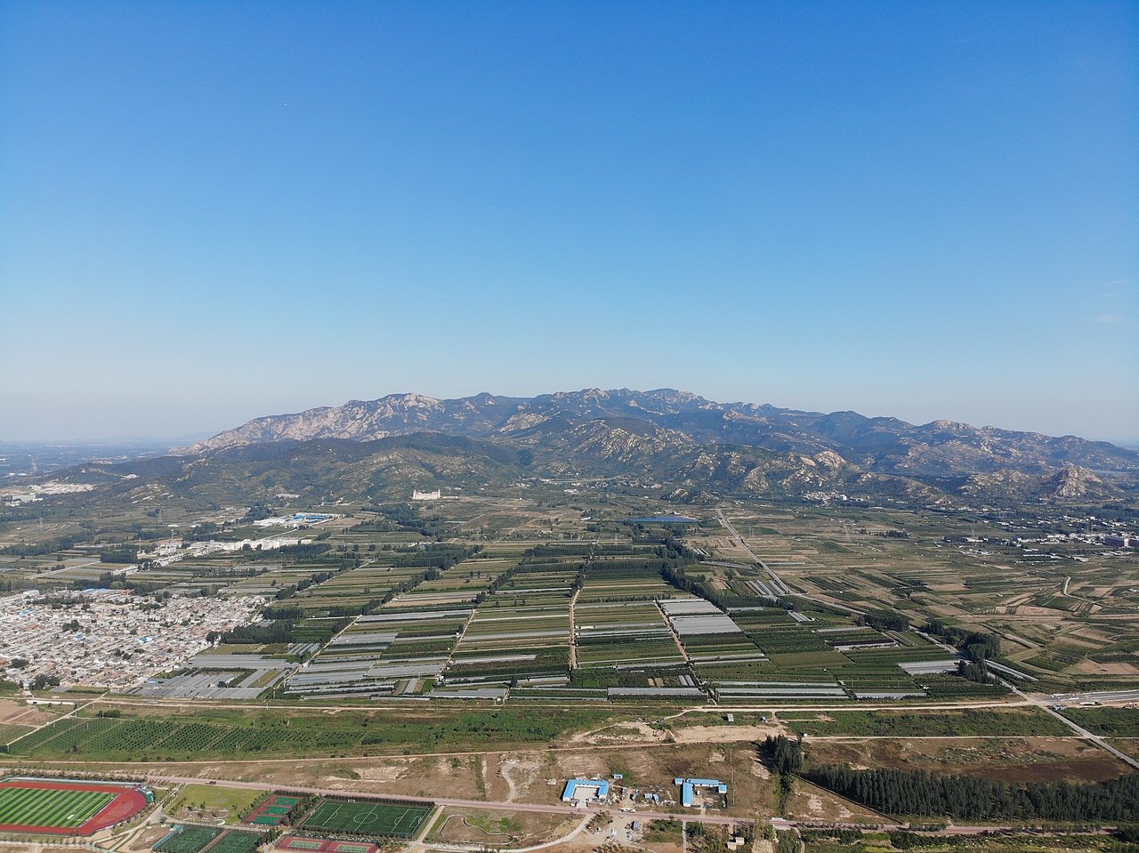 泰安大汶河湿地公园 北集坡湿地公园航拍美丽风景