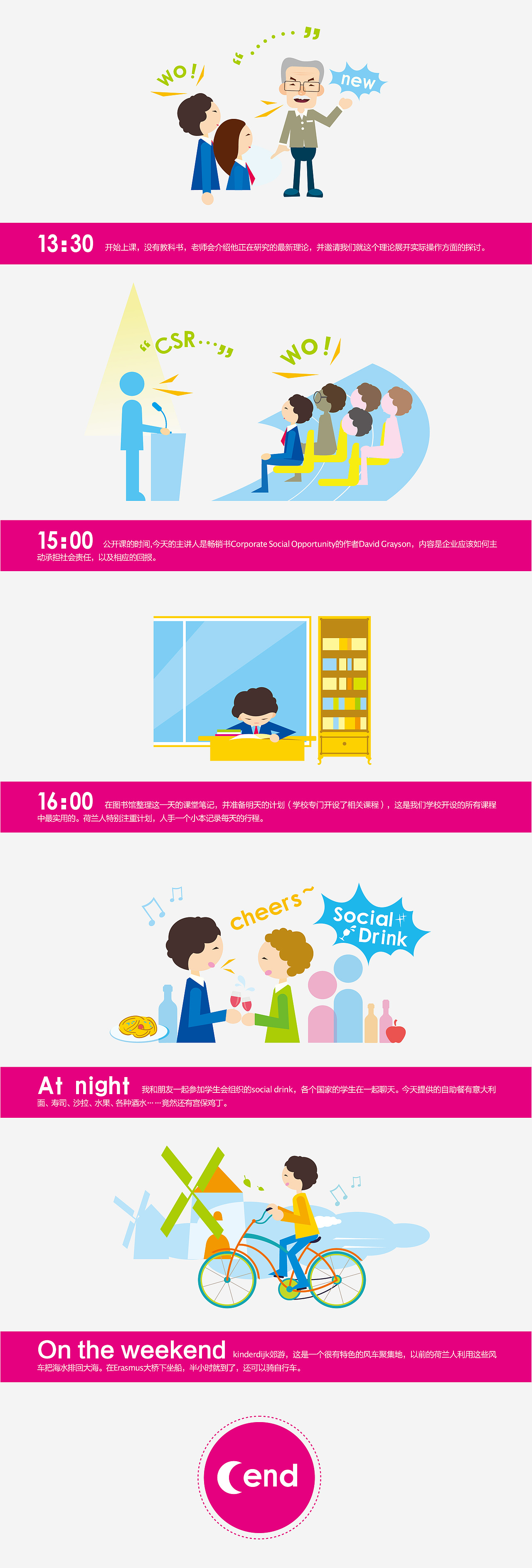低龄留学：“我的一天”（图ZMTc0NjczOTI=） - 商业插画 - 站酷设计师魔杰儿原创素材 - 站酷ZCOOL