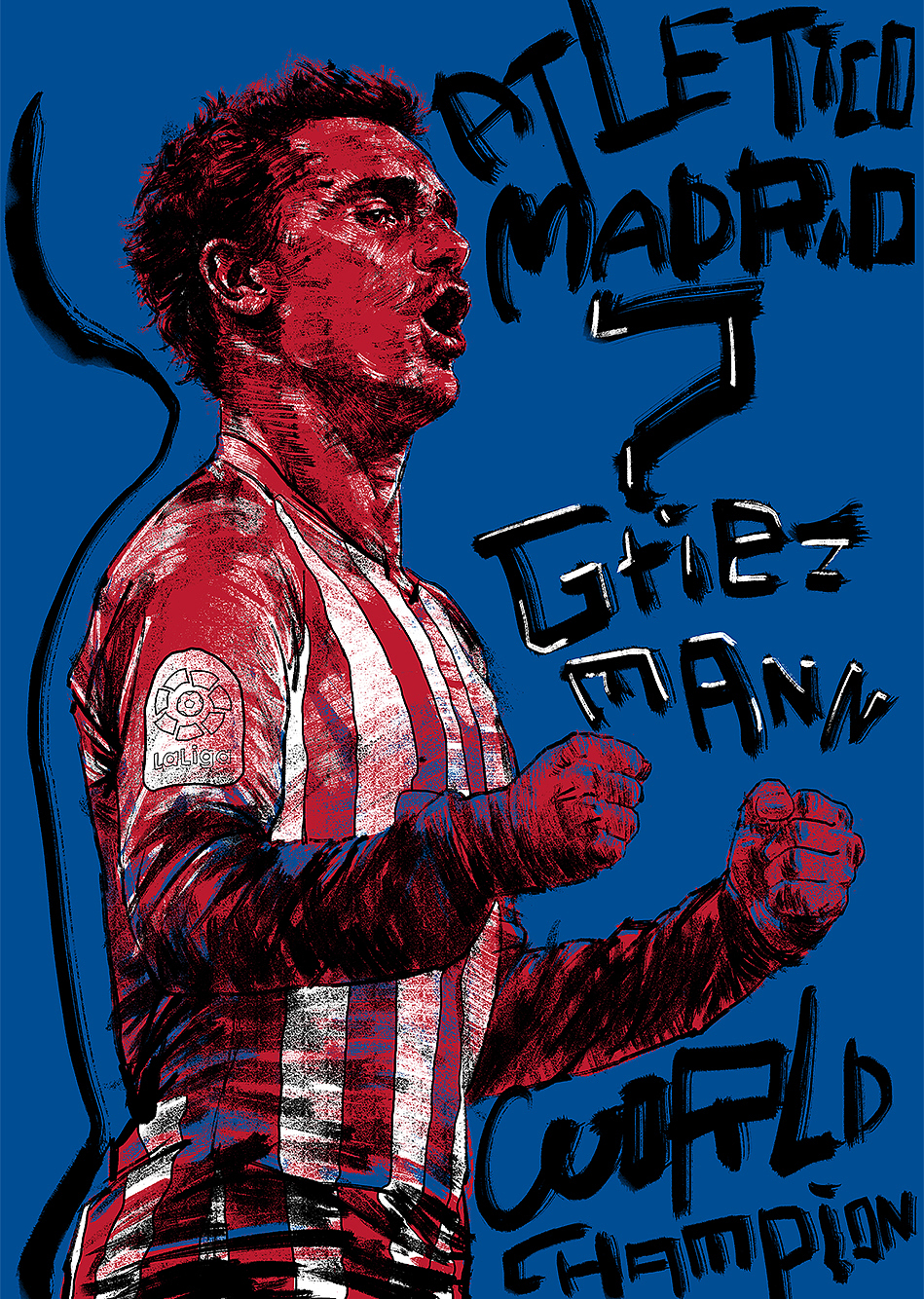 足球明星插画习作-格列兹曼,萨拉赫