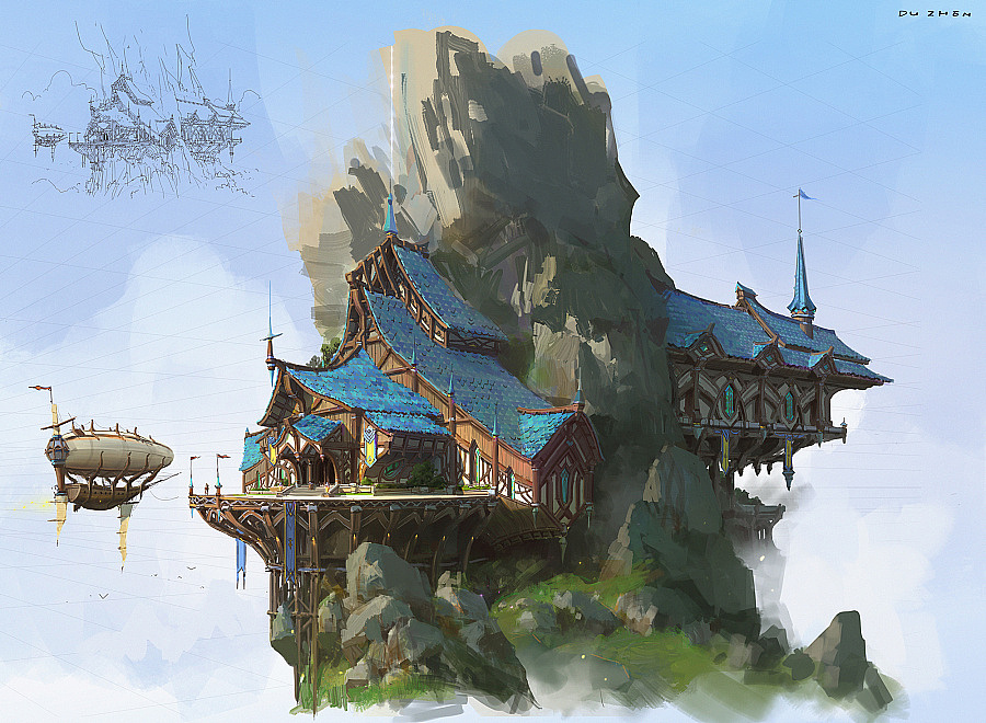 洛克猴（杜震）中国风建筑设计合集（图ZNzQ4NTY0NDg=） - 概念设定 - 站酷设计师艺数绘CG原创素材 - 站酷ZCOOL