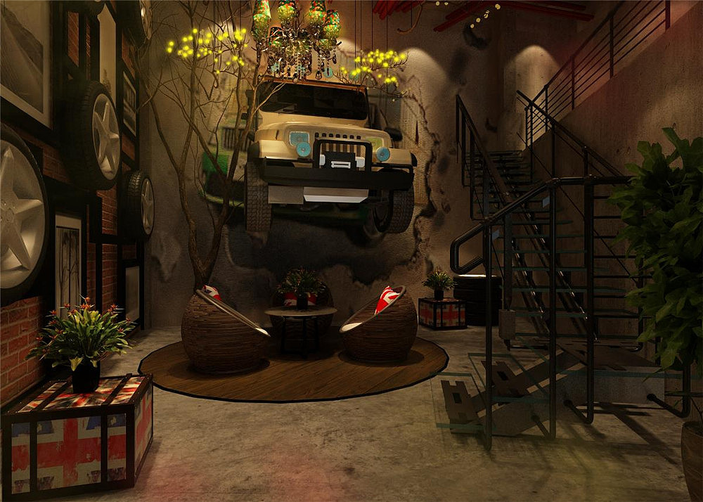 郑州餐饮会所设计公司分享汽车主题咖啡厅设计案例（图ZODk0MzU2NzY=） - 家装设计 - 站酷设计师郑州餐厅设计公司原创素材 - 站酷ZCOOL