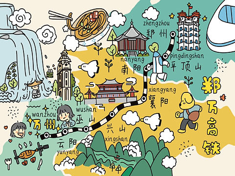 原创超萌手绘地图