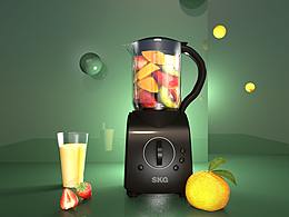 C4D建模與渲染-榨汁機