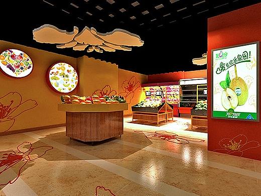 益昌店铺装修案例-果I家水果超市效果图赏析