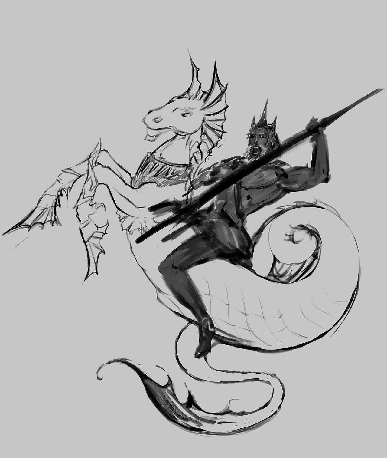 中国水神————共工_九流画师曾不2-站酷zcool