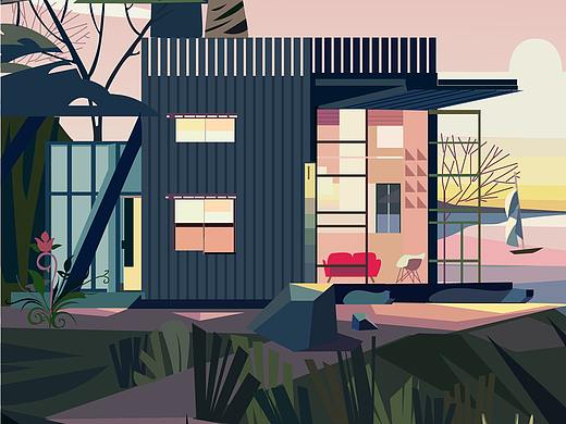 插画风格的房子
