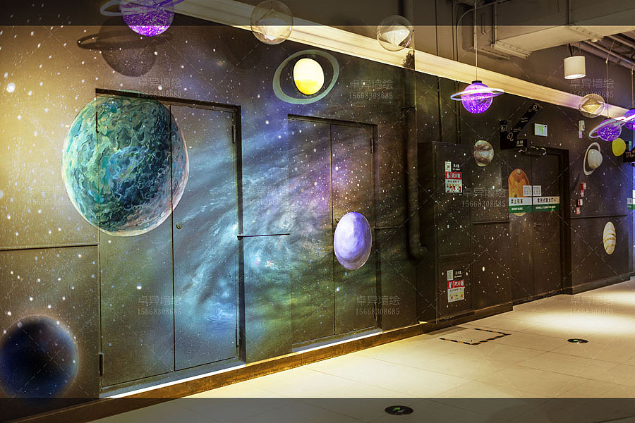 [星球]商场主题墙绘 商业综合体墙绘彩绘