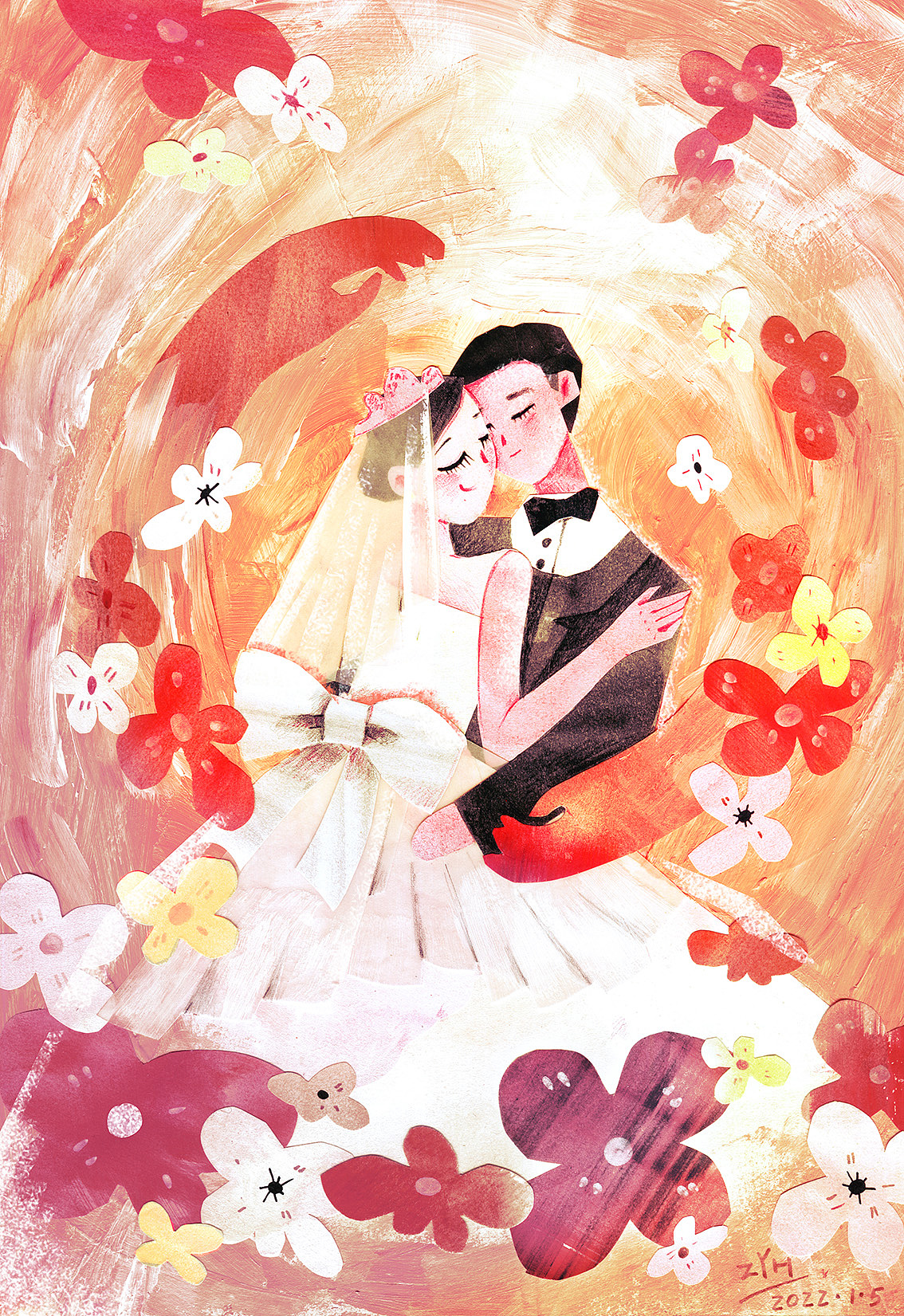 送給幸福的好友的新婚禮物（圖ZMjkxNTQ5ODQ0） - 藝術(shù)插畫 - 站酷設(shè)計(jì)師章魚繪繪原創(chuàng)素材 - 站酷ZCOOL