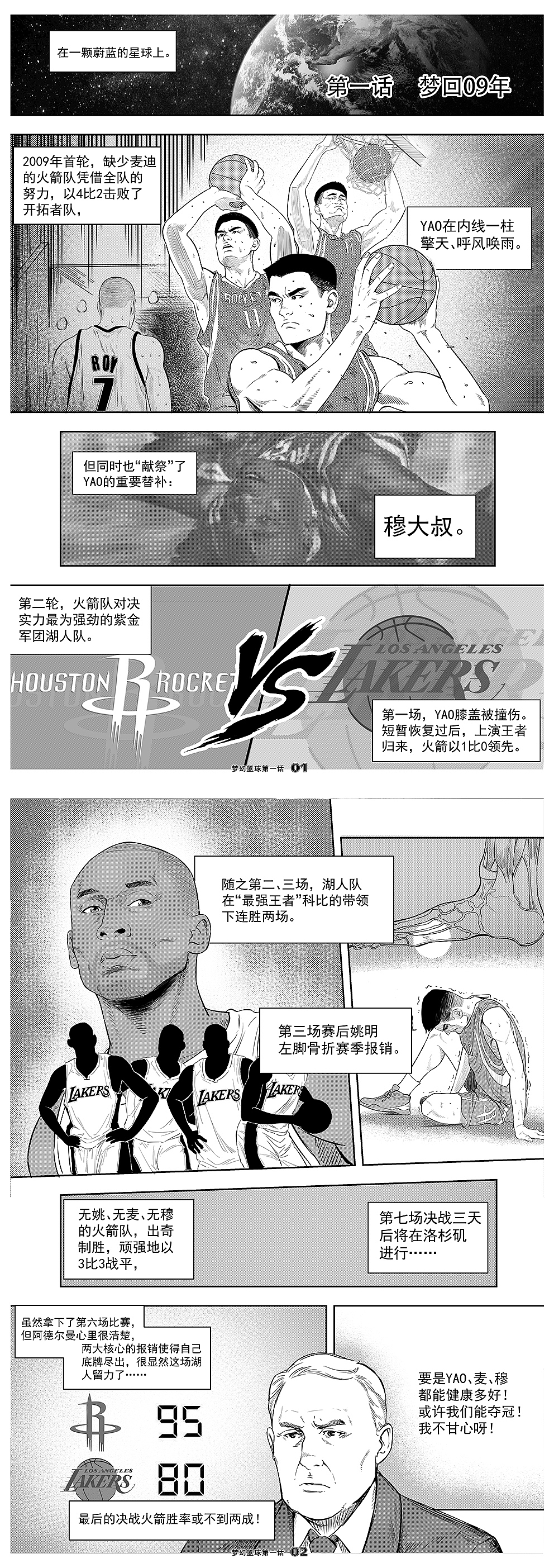 漫画【梦幻篮球】梦回09全员健康火箭VS紫金王朝湖人（图ZMTYyMTU0ODcy） - 中/长篇漫画 - 站酷设计师开水要烫原创素材 - 站酷ZCOOL