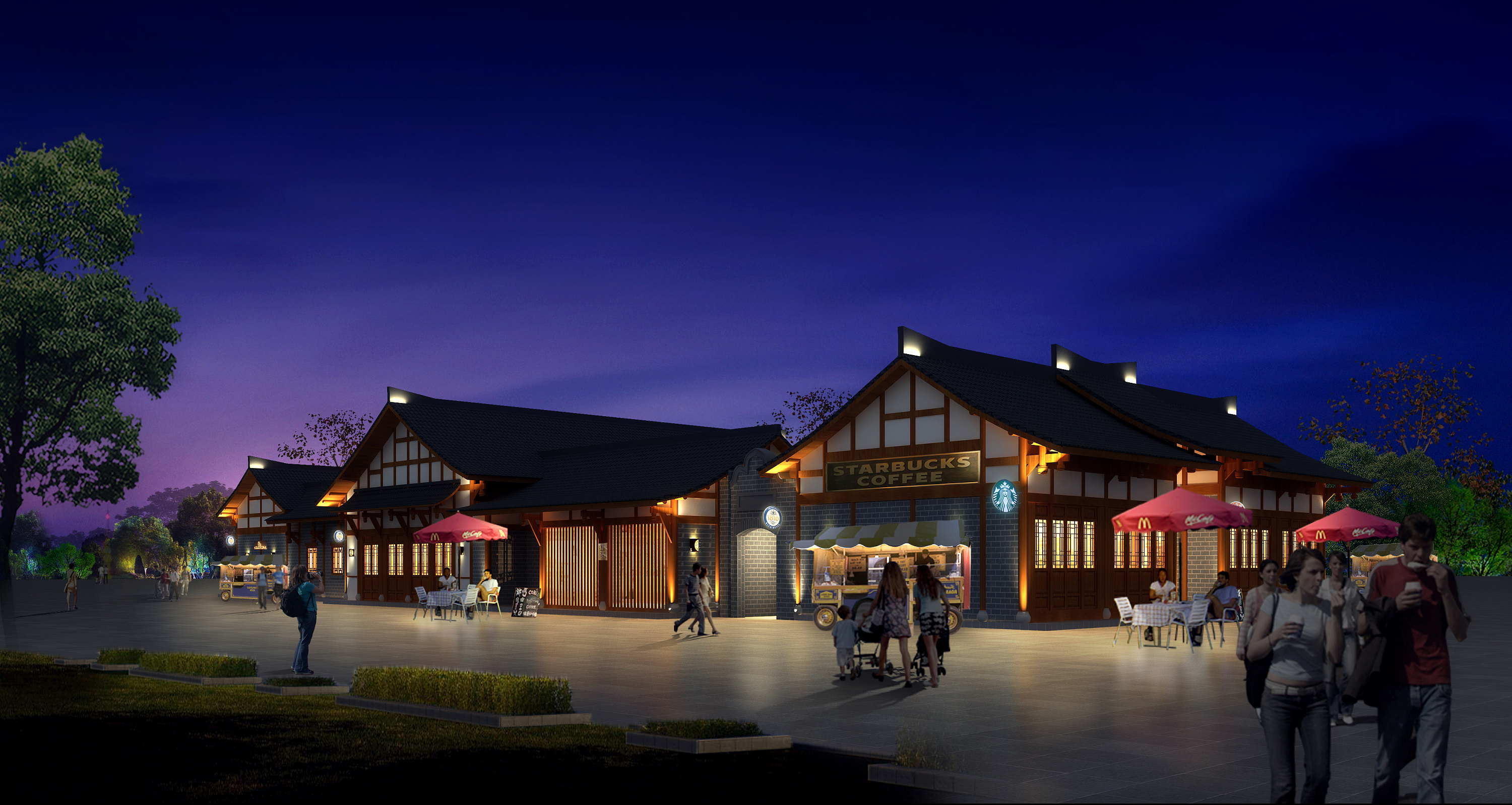 夜景照明效果图 3d ps