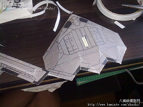 b2隐形轰炸机纸模型制作过程轰炸机纸模型