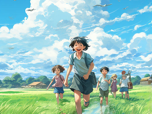 乡村，童年（个人主页-ZNjY1NjUzOTY=） - AI作品 - 站酷设计师不过很美原创素材 - 站酷ZCOOL