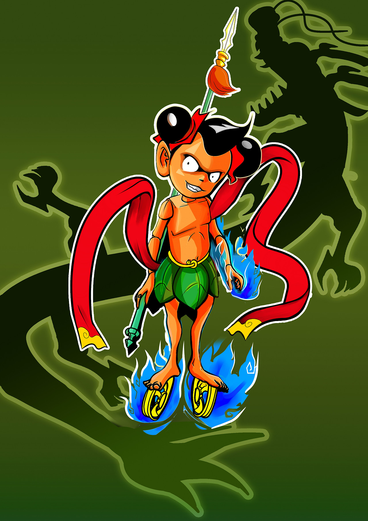 哪吒闹海——人物插画设计