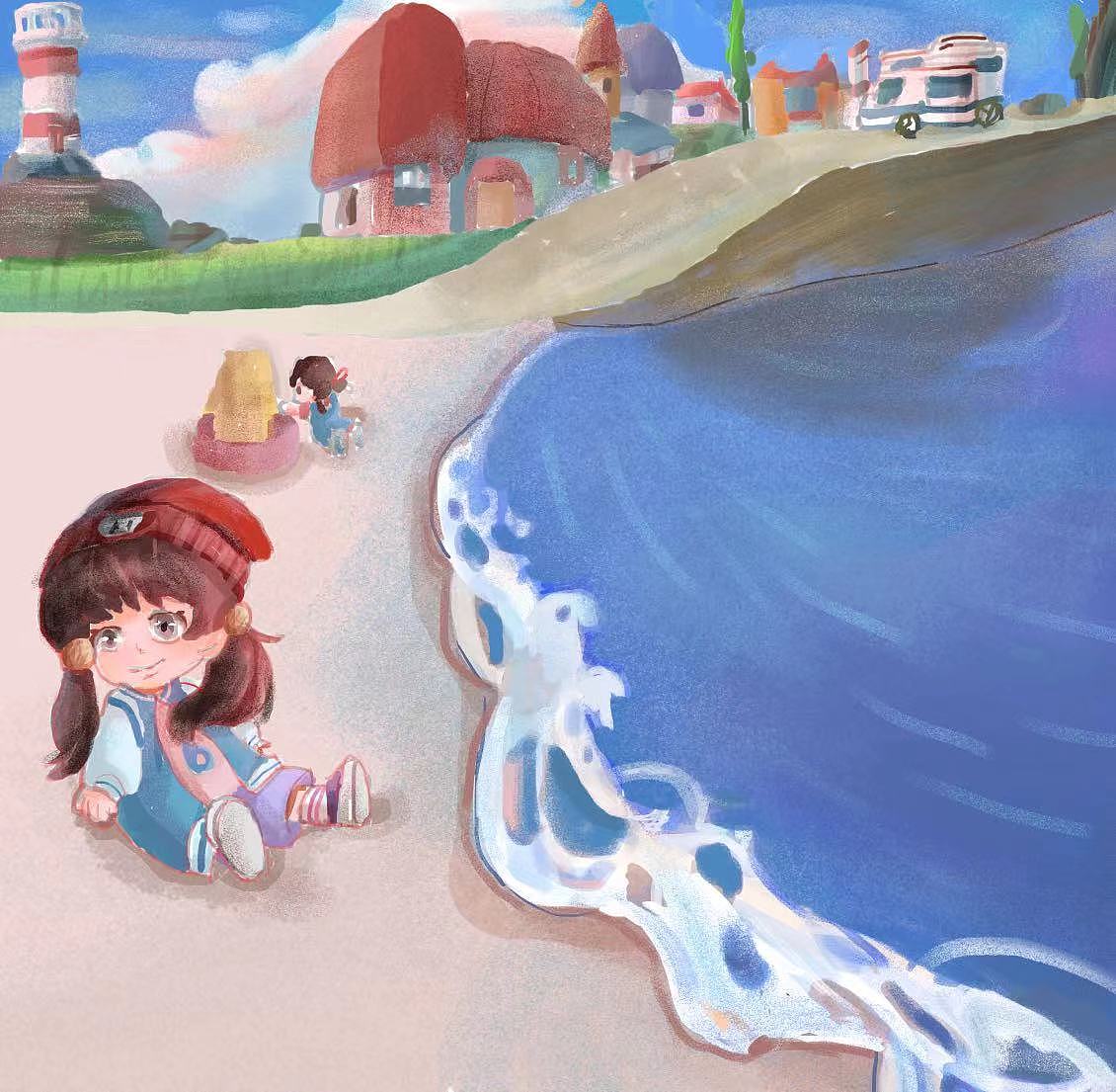 万圣节q版半身头像小场景