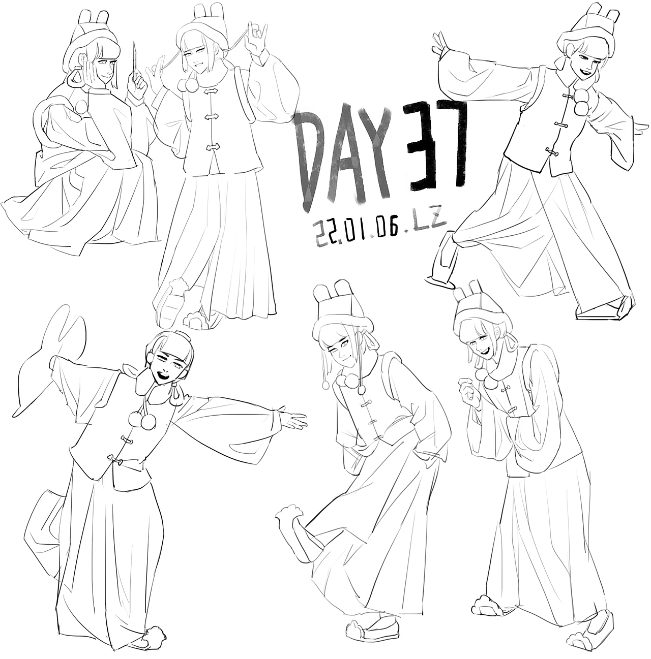 2021.12~2022.1 60天速写肝挑战（图ZMjk1NzAzODYw） - 绘画 - 站酷设计师粒子量学原创素材 - 站酷ZCOOL