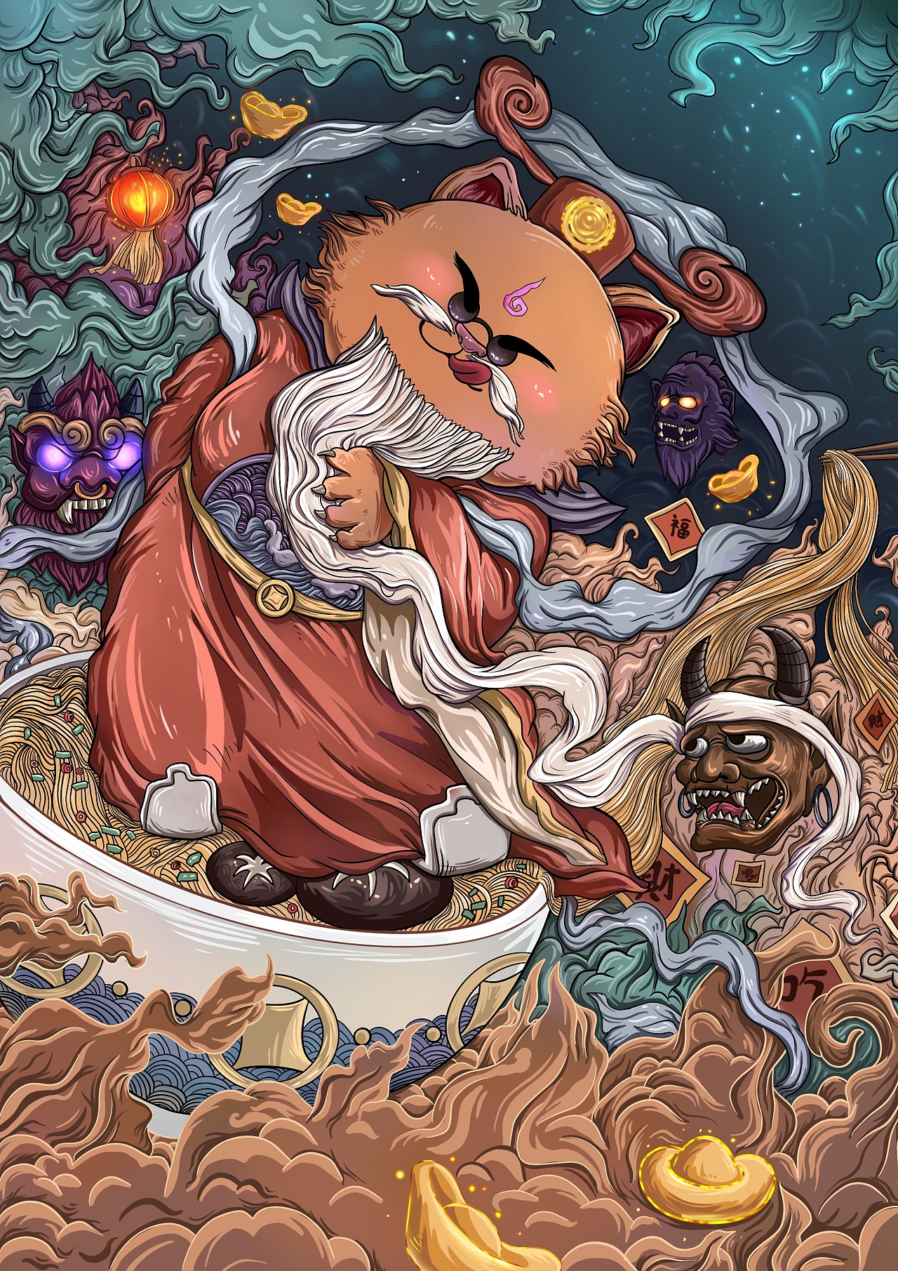 国潮插画|插画|商业插画|z82500637 - 原创作品 - 站酷 (zcool)