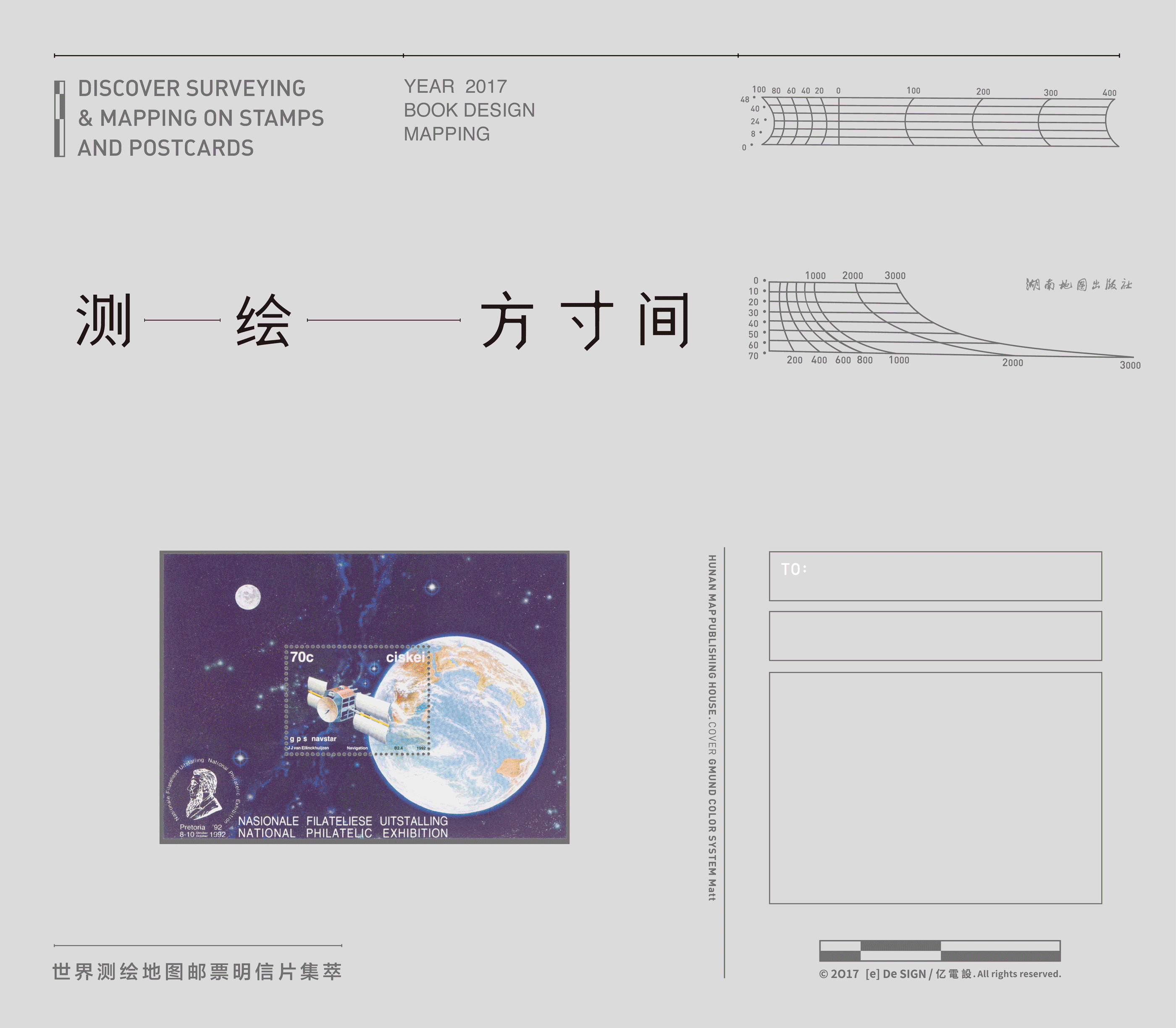 Project ：测绘方寸间——世界测绘地图邮票明信片集萃
DISCOVER SURVEYING & MAPPING ON STAMPS AND POSTCARDS<br>Client ：付强 Fu Qiang<br>Design Agency ：亿電設 [ e ] De SIGN<br>Design ：范一鼎 Yesired.Van / 武思七 547<br>Photography ：武思七 547<br>Year ：2017