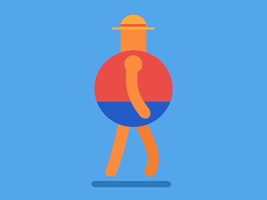 卡通小人走路动效练习