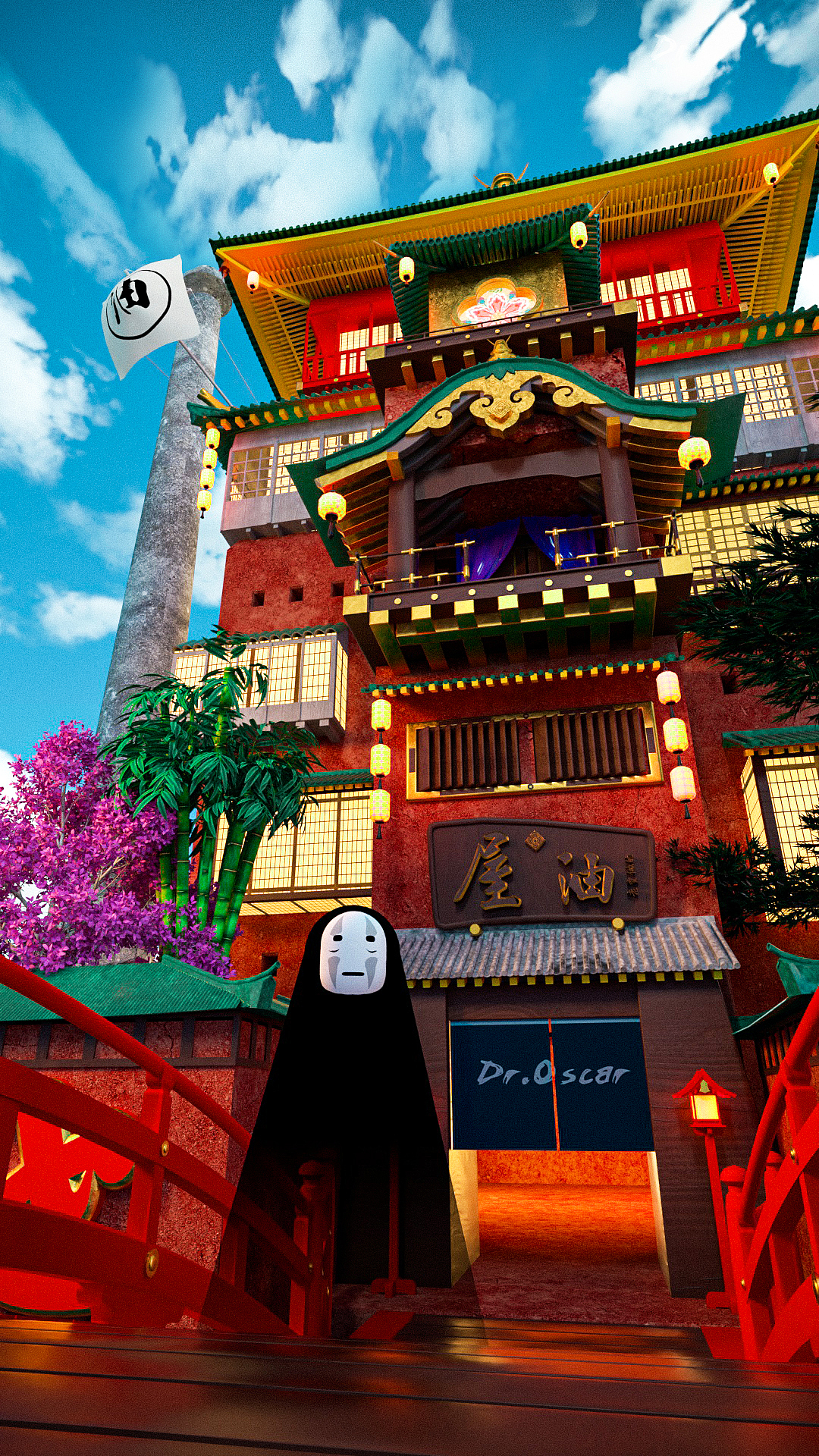 c4d新品牌漏出概念海报端午节海报c4d标签建筑c4d千与千寻中国风作品