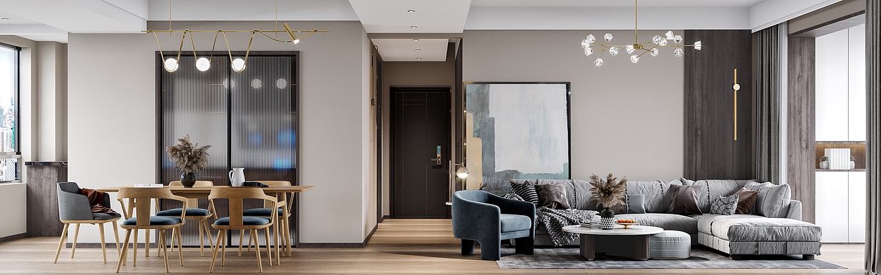 现代客餐厅（图ZMjE4NzgwMDQ4） - 家装设计 - 站酷设计师云起韶花乱原创素材 - 站酷ZCOOL