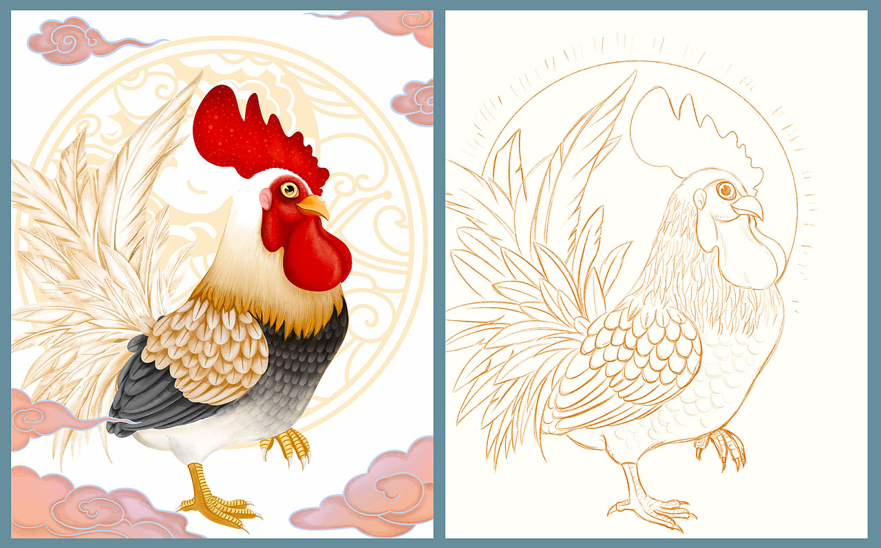 鸡:金鸡报喜,金榜题名