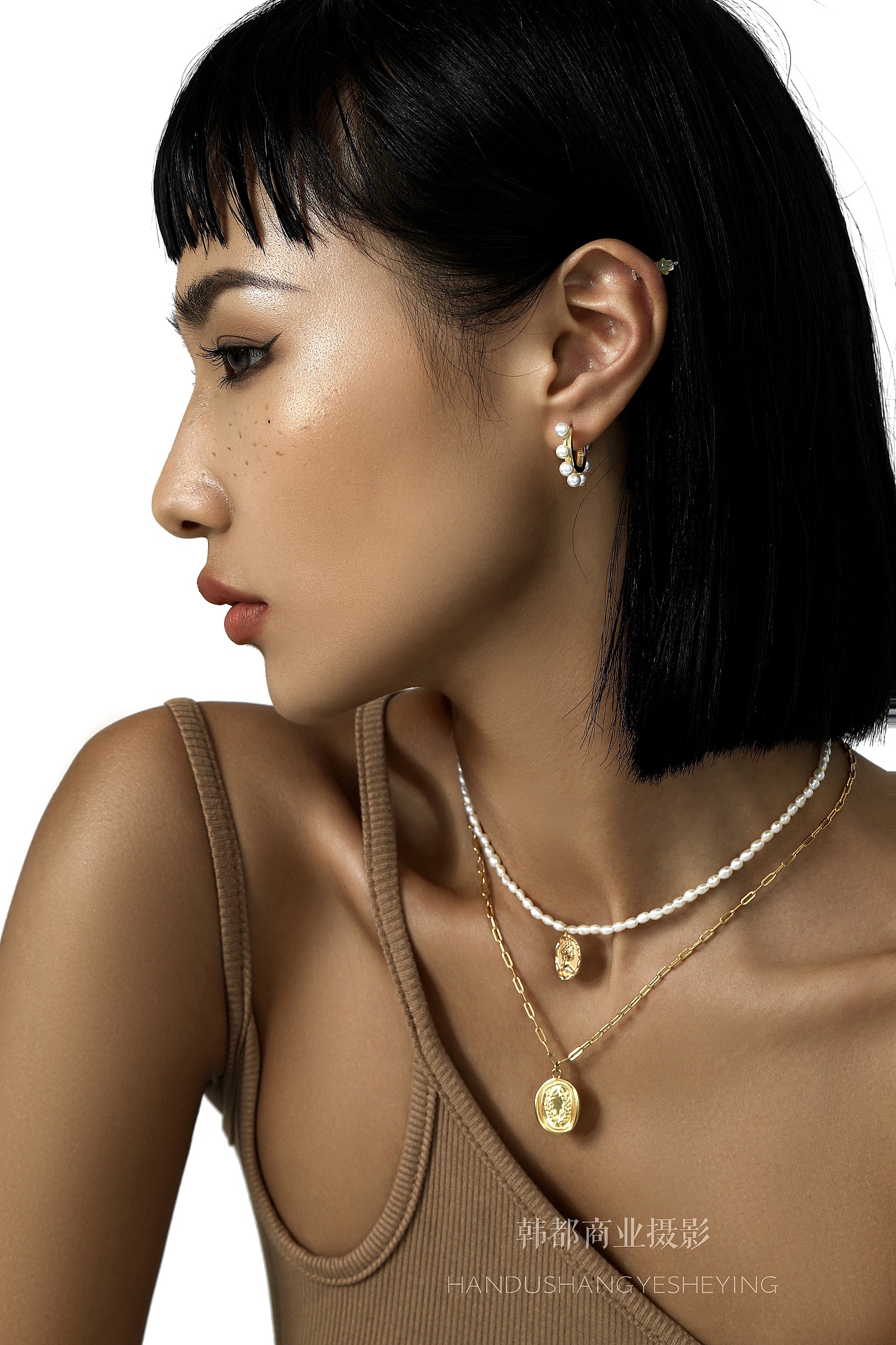 首饰饰品,模特佩戴图