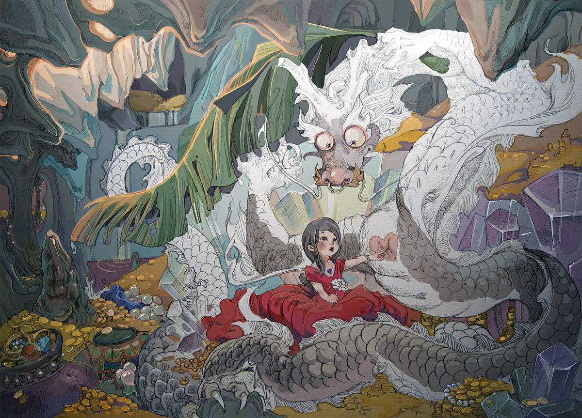 五行龙——金·把你的心给我!(图ZNjcxOTQ1Ng==) - 商业插画 - 站酷设计师莲羊原创素材 - 站酷ZCOOL