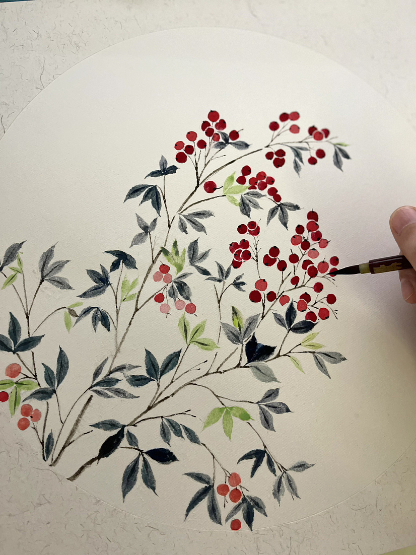 南天竹（图ZMzUzMjE0ODEy） - 绘画 - 站酷设计师fionamom1原创素材 - 站酷ZCOOL