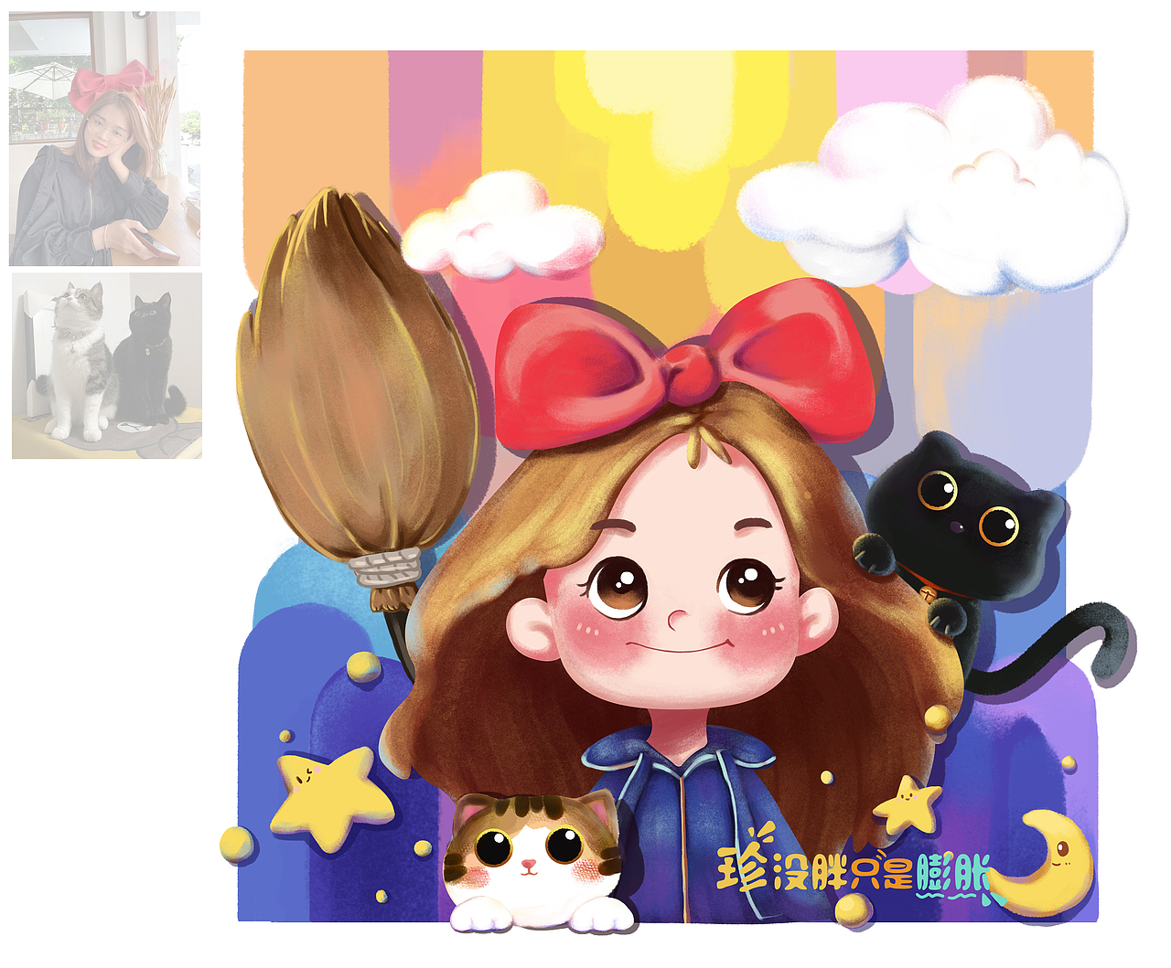魔女宅急便（图ZMjk1MDAyMTI0） - 儿童插画 - 站酷设计师珍没胖只是膨胀原创素材 - 站酷ZCOOL