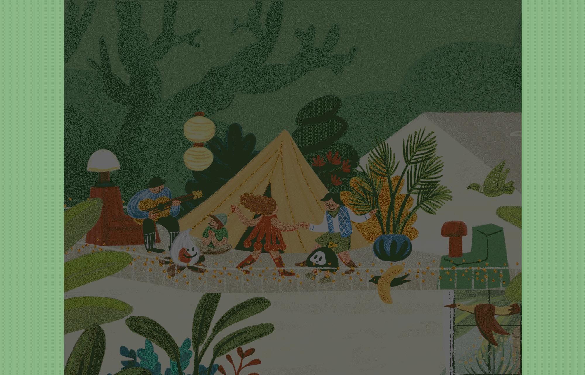 春天野在家，cabana插画kv（图ZMjk1OTc4MzA0） - 商业插画 - 站酷设计师Eve3L原创素材 - 站酷ZCOOL