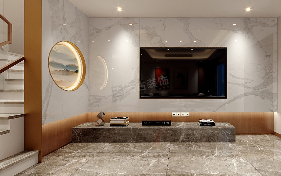 江山樾别墅装修案例,现代简约风设计效果图,天古装饰