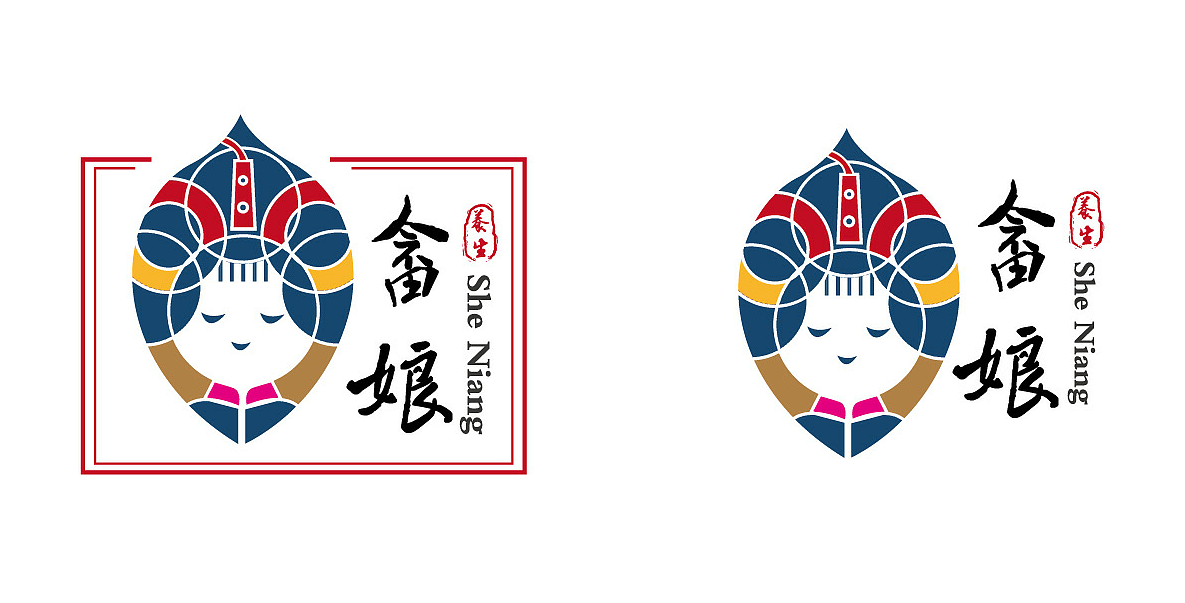 畲族民族风卡通原创手绘吉祥物logo标志商标设计注册