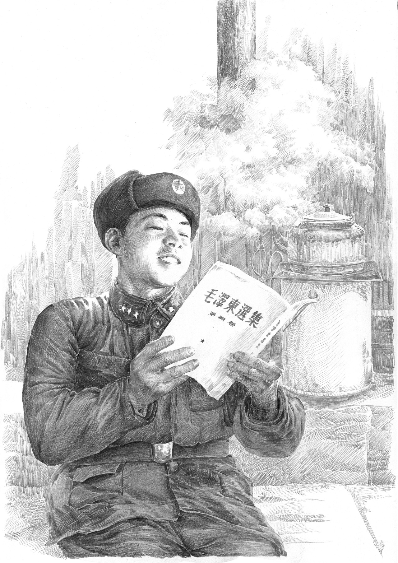 1978年人物素描肖像画共产主义战士最美奋斗者英雄雷锋同志经典老素描画缅怀过去-价格:1900元-au36054334-素描/速写 -加价-7788收藏__收藏热线