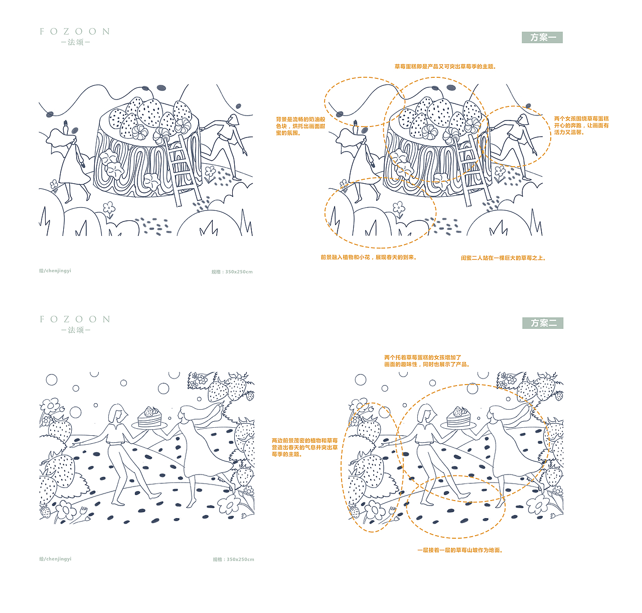 FOZOON草莓季橱窗插画设计