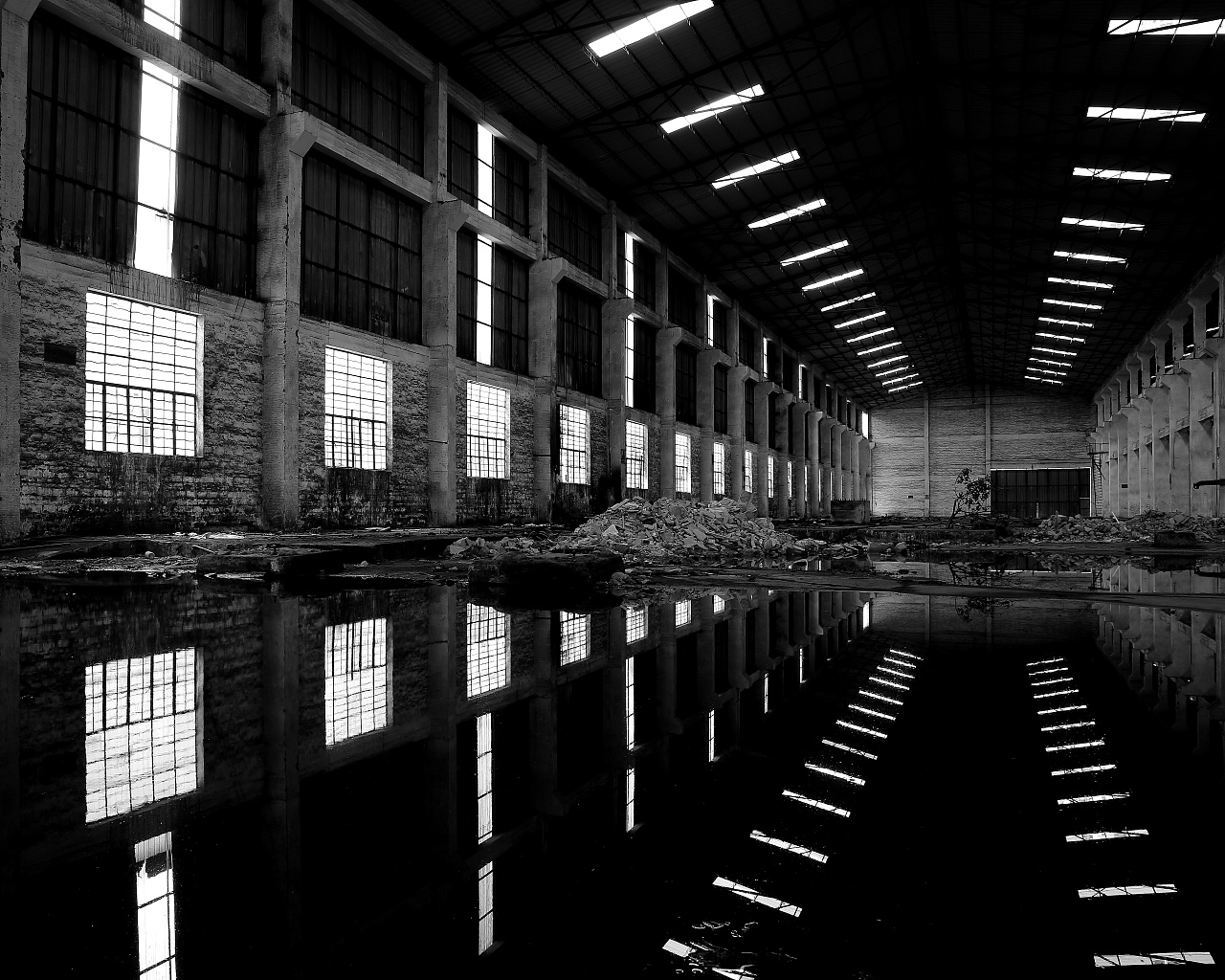 黑白摄影-建筑-废墟