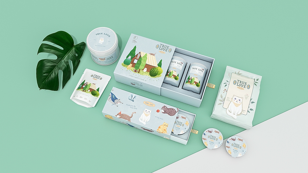 「 TRUE LOVE猫粮品牌」金质营养 · 承载全方位的呵护 ​​（图ZODE1MTk1MDg=） - 包装 - 站酷设计师你好大海品牌设计原创素材 - 站酷ZCOOL